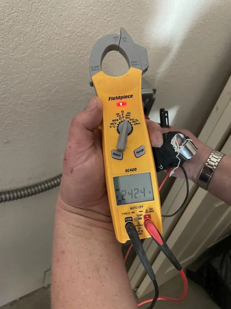 Voltage testing with clamp meter during Aluminum Wiring Replacement in Ocean City